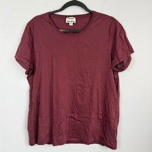 Acne Studios Womens L • Burgundy 100% Cotton Lightweight Tshirt Top.